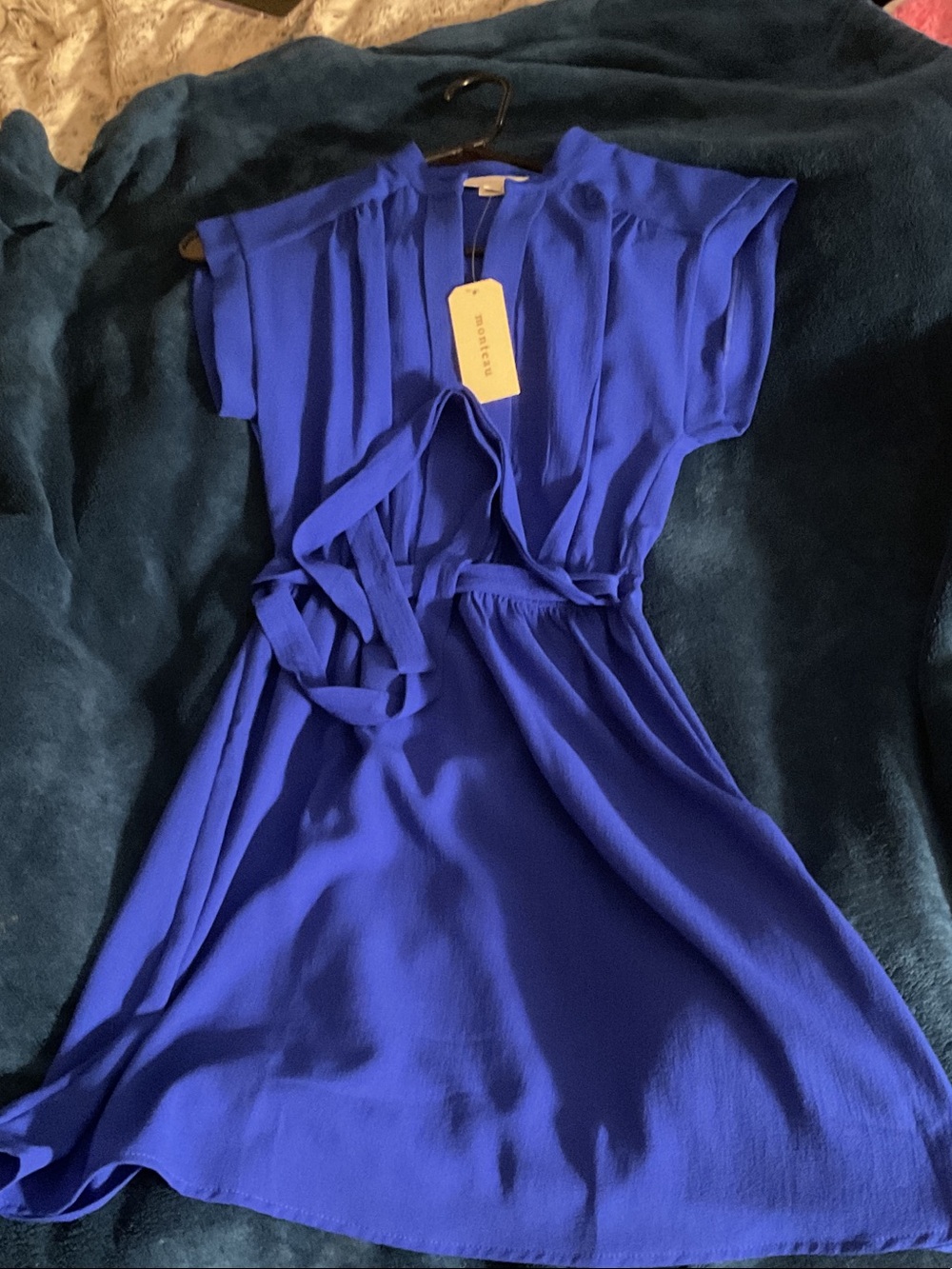 Monteau Royal Blue Wrap-Style Dress